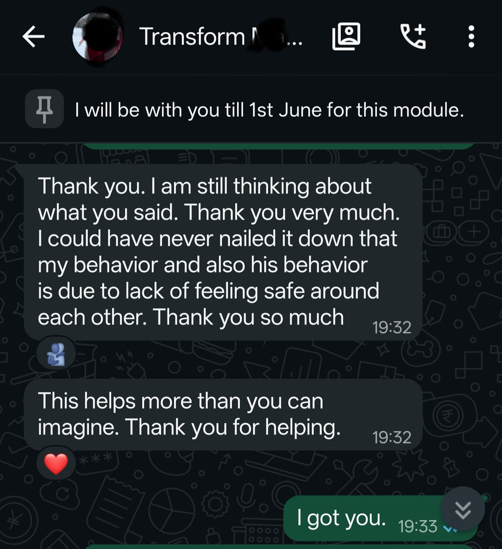 5) 1:1 Transformation (Most booked by Girls)