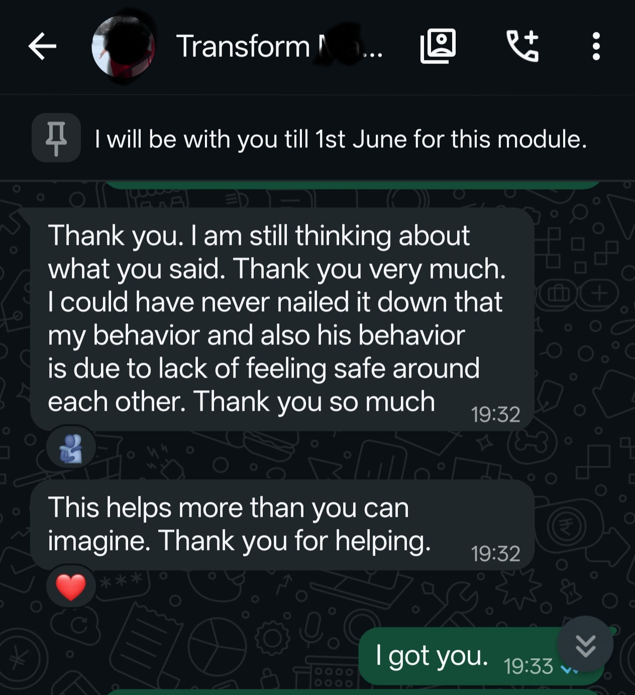 5) 1:1 Transformation (Most booked by Girls)